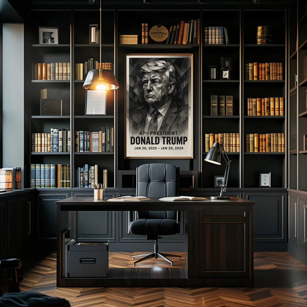 Stylized Geometric American Political Leadership Poster