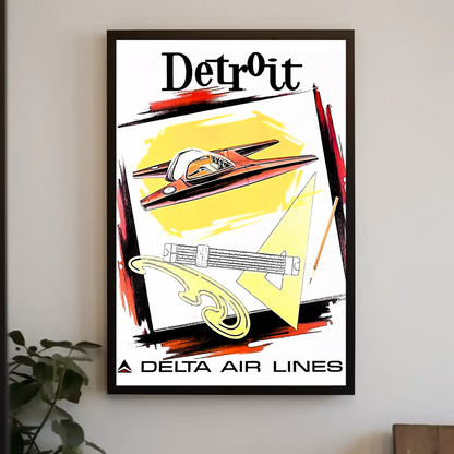 Detroit Air Lines Travel Poster