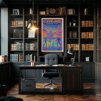 Cleveland Lakefront Glow Poster