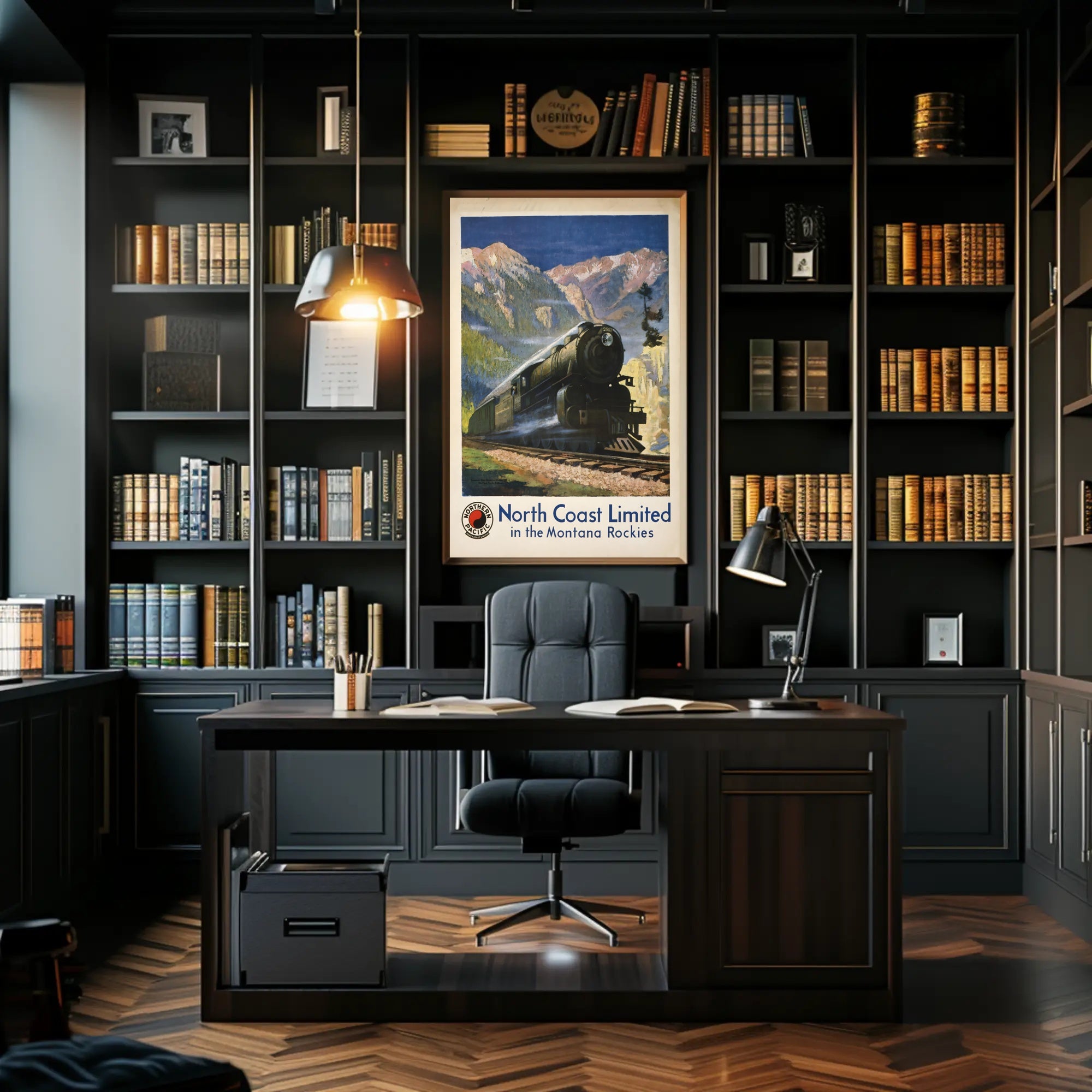 North Coast Limited in the Montana Rockies Poster