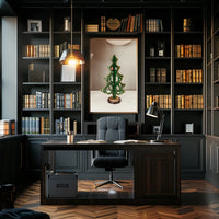 Festive Wooden Christmas Tree Poster