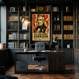 William Henry Harrison 9th President of the United States Layered paper Collage Poster