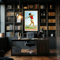 Soviet Javelin Thrower Vintage Art Sports Poster