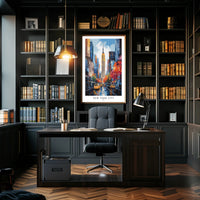 Vibrant Autumn NYC Scene with Empire State Building Cityscape Poster PosterGoat