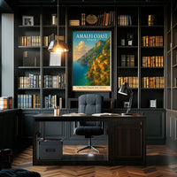 Amalfi Coast Italy Travel Destination Poster