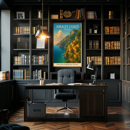 Amalfi Coast Italy Travel Destination Poster