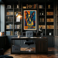 Boston Terrier Mosaic Poster