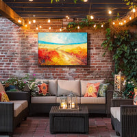 Vibrant Impressionistic Rural Landscape Abstract Painting