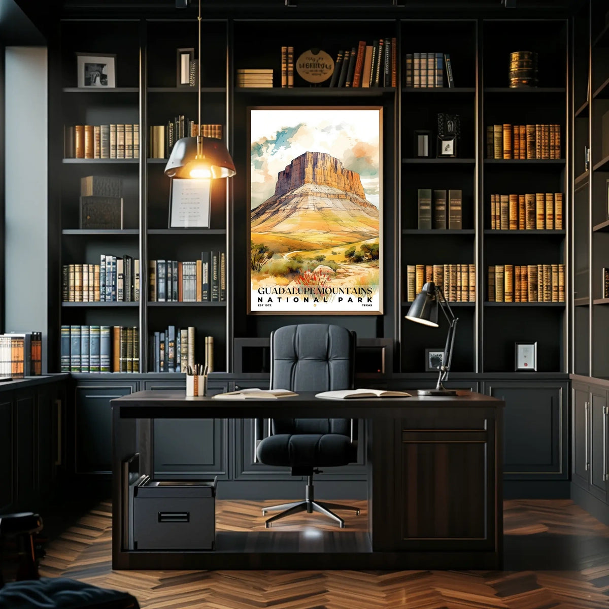 Guadalupe Mountains Watercolor Wall Art Poster