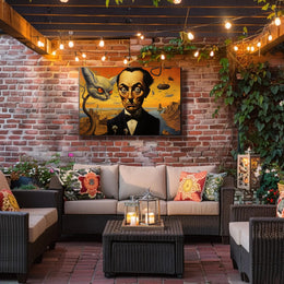 Surreal Cat and Tuxedo Man Artistic Poster