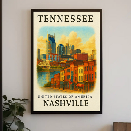 Tennessee, Nashville Signature Series Vintage Travel Poster