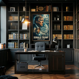 Donald Trump 47th President of the United States Double Exposure Poster