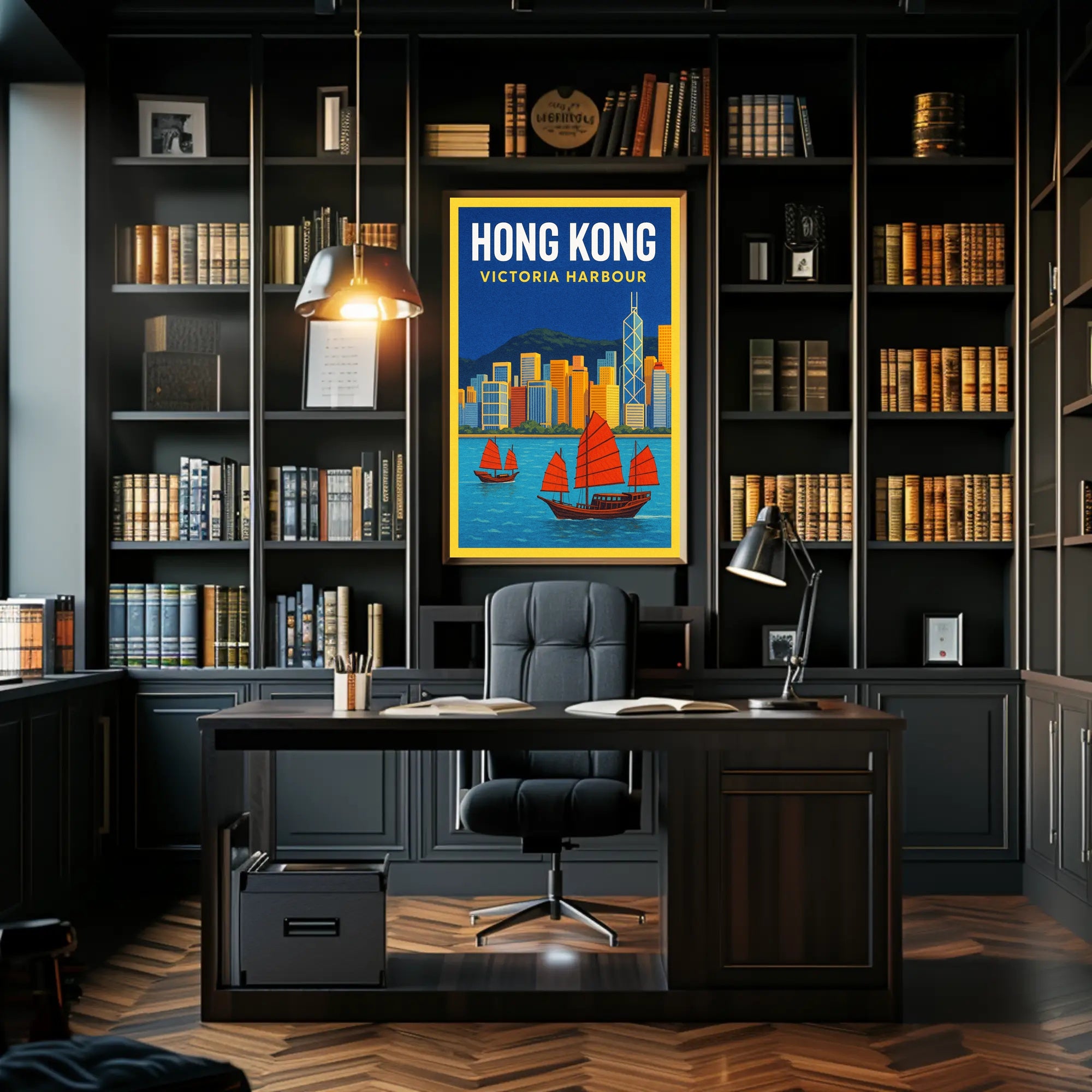 Hong Kong Victoria Harbour Poster PosterGoat