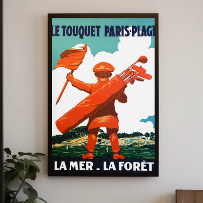 Le Touquet Paris Plage Golf Scene Vintage Travel Poster