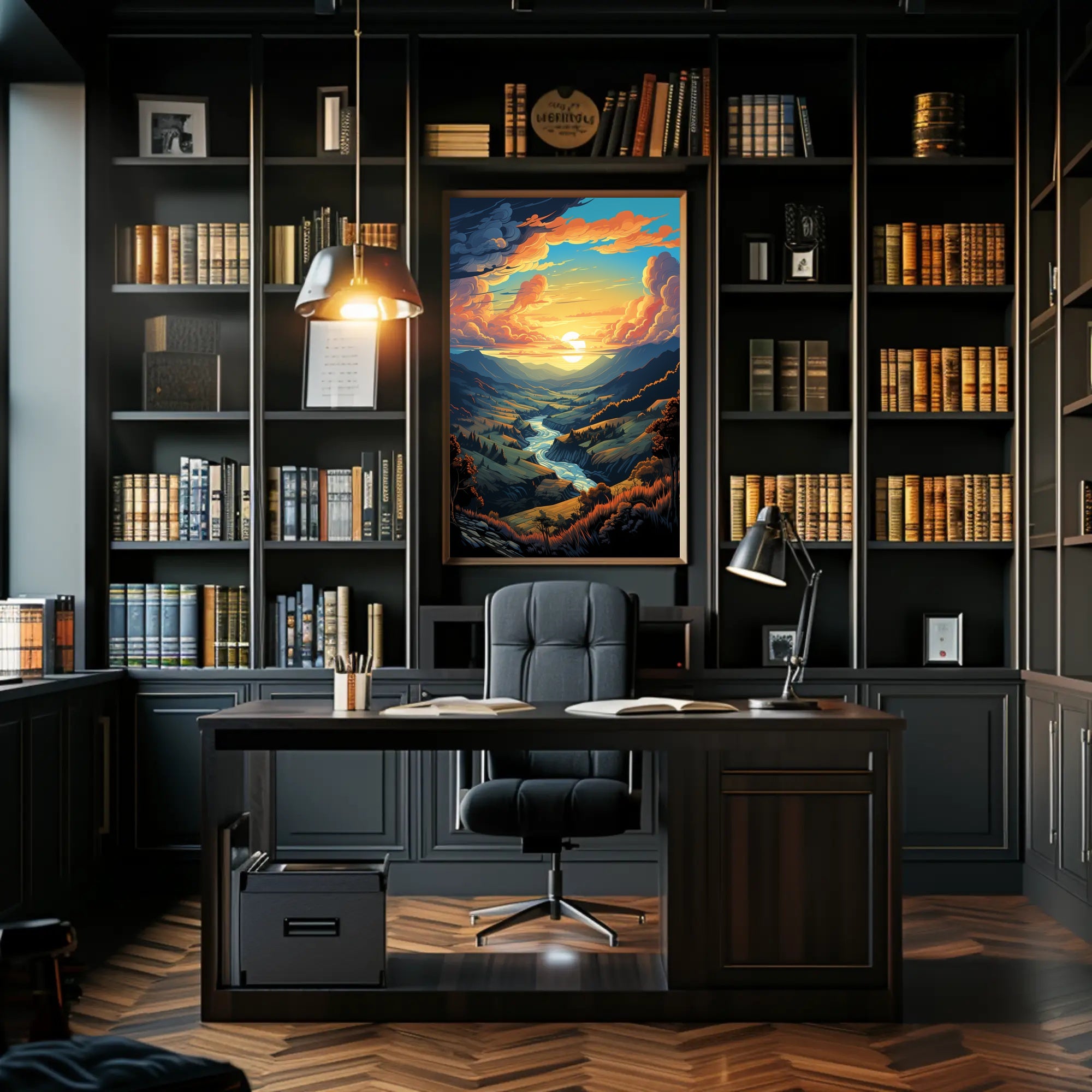 Majestic Sunset Valley Poster