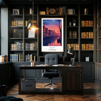 Serene Evening Scene of Delft Urban or Cityscape Poster