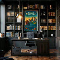 Louisville Heart of Kentucky Vintage Travel Poster