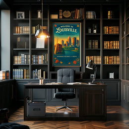 Louisville Heart of Kentucky Vintage Travel Poster