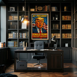 Trump Visionary Leader Stars Surrealism Poster