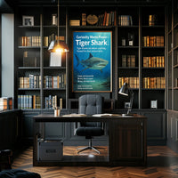 Curiosity Meets Power Tiger Shark Poster PosterGoat