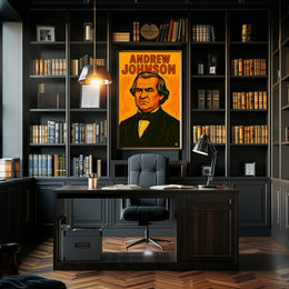 Andrew Johnson Historic Portrait Vintage Decor Poster