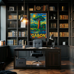 Gabon Mosaic Art Poster