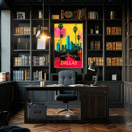 Vibrant Dallas Skyline Poster