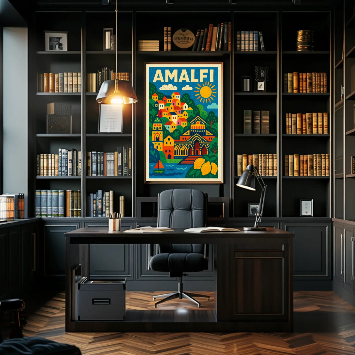 Amalfi Coast Illustration Poster