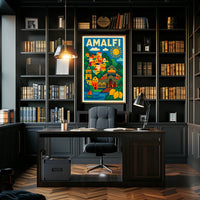 Amalfi Coast Illustration Poster