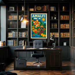 Amalfi Coast Illustration Poster