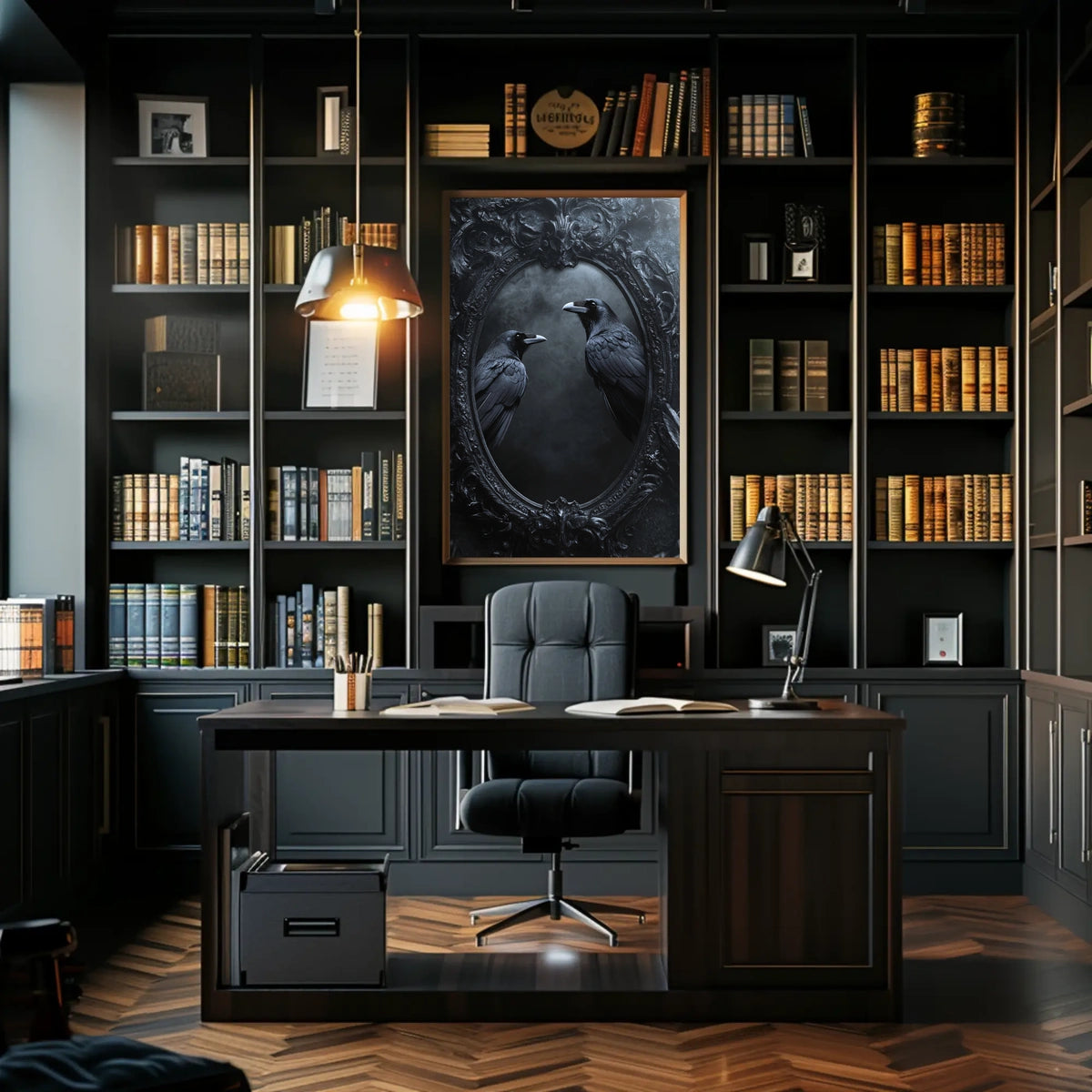 Gothic Mirror and Ravens Abstract, Artistic, or Pop Culture Poster