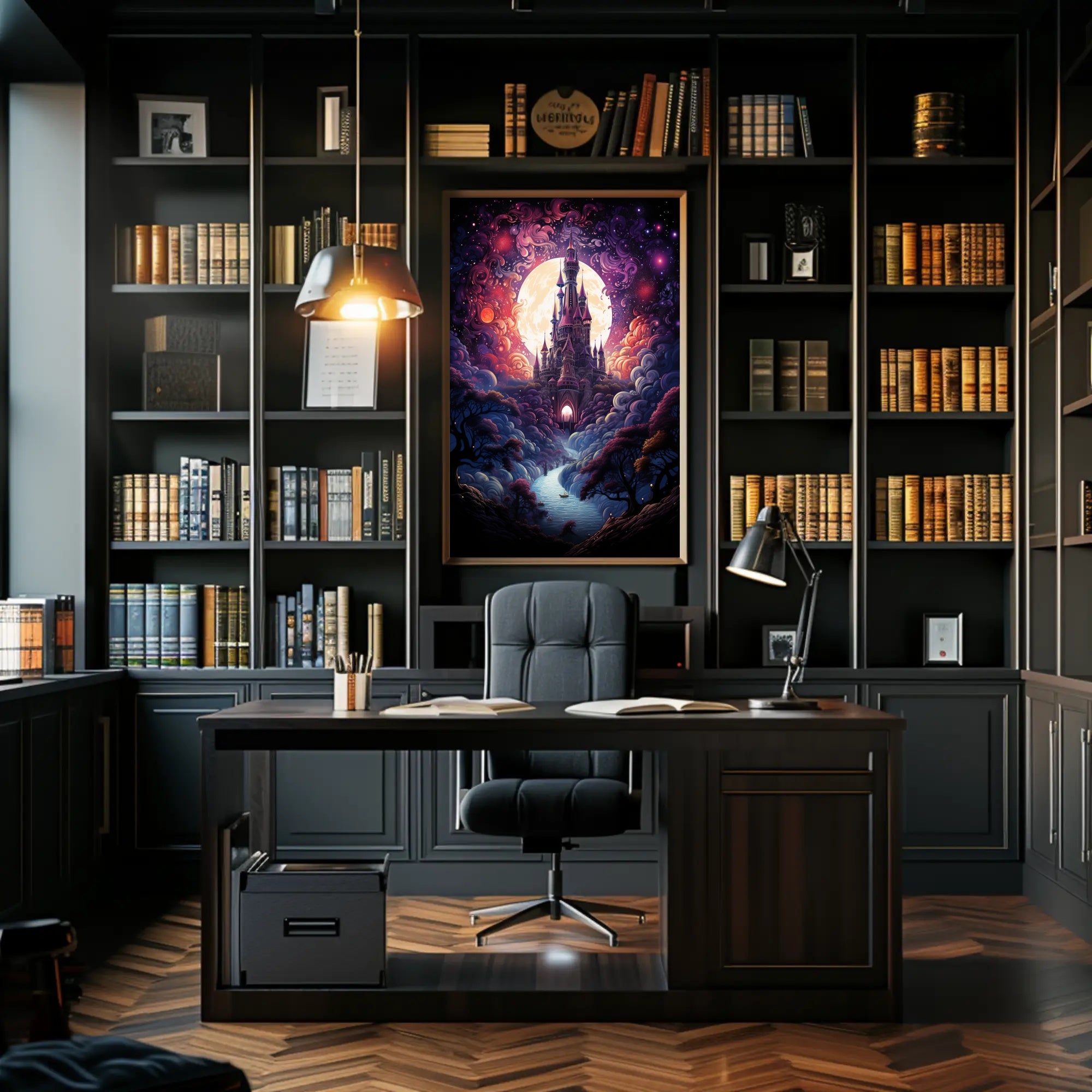 Enchanted Castle Under The Moon Poster