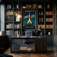 Houston Space Shuttle Launch Poster Space or Astronomy Poster