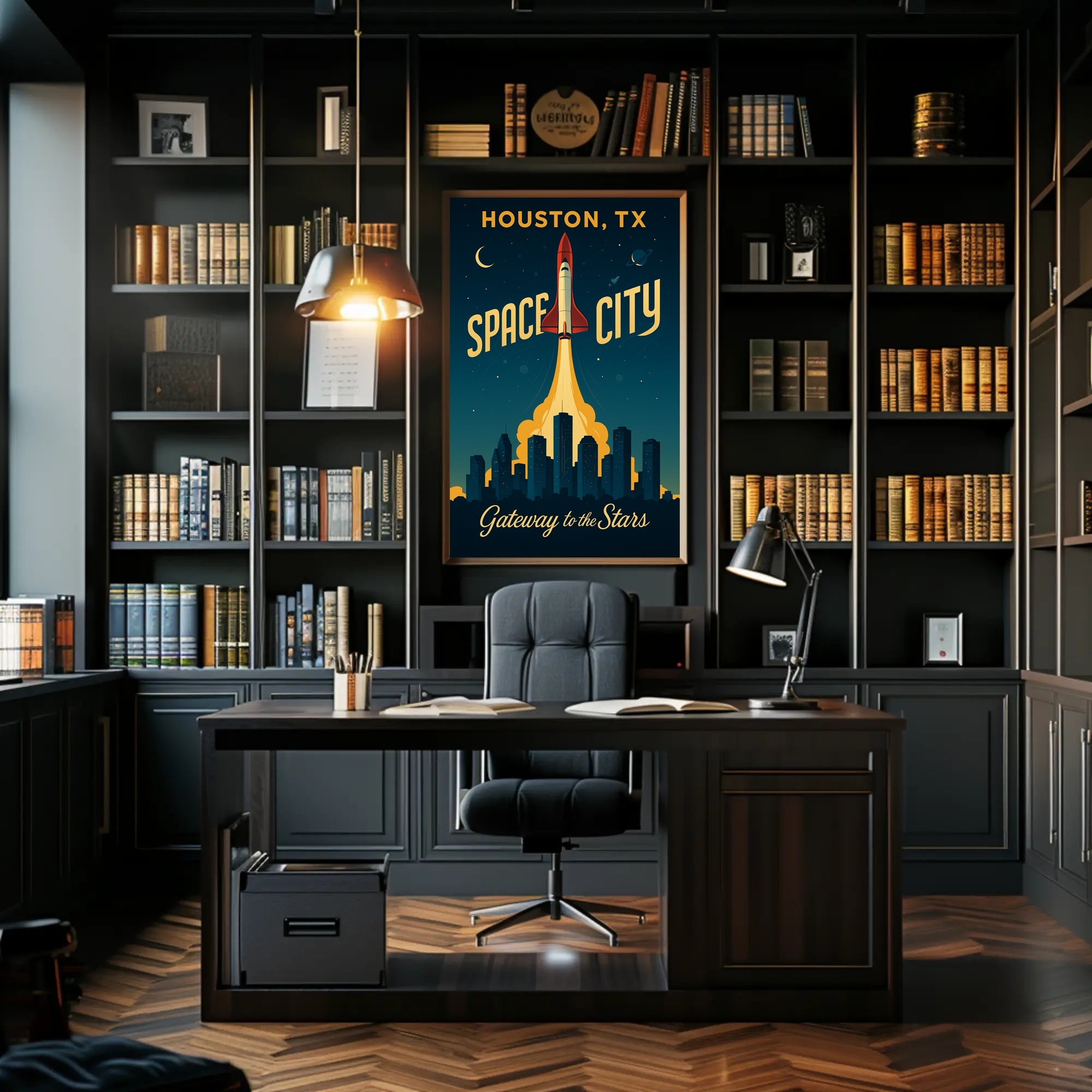 Houston Space Shuttle Launch Poster Space or Astronomy Poster