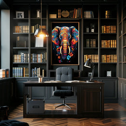 Elephant Art Poster: Vibrant Patterns and Colors