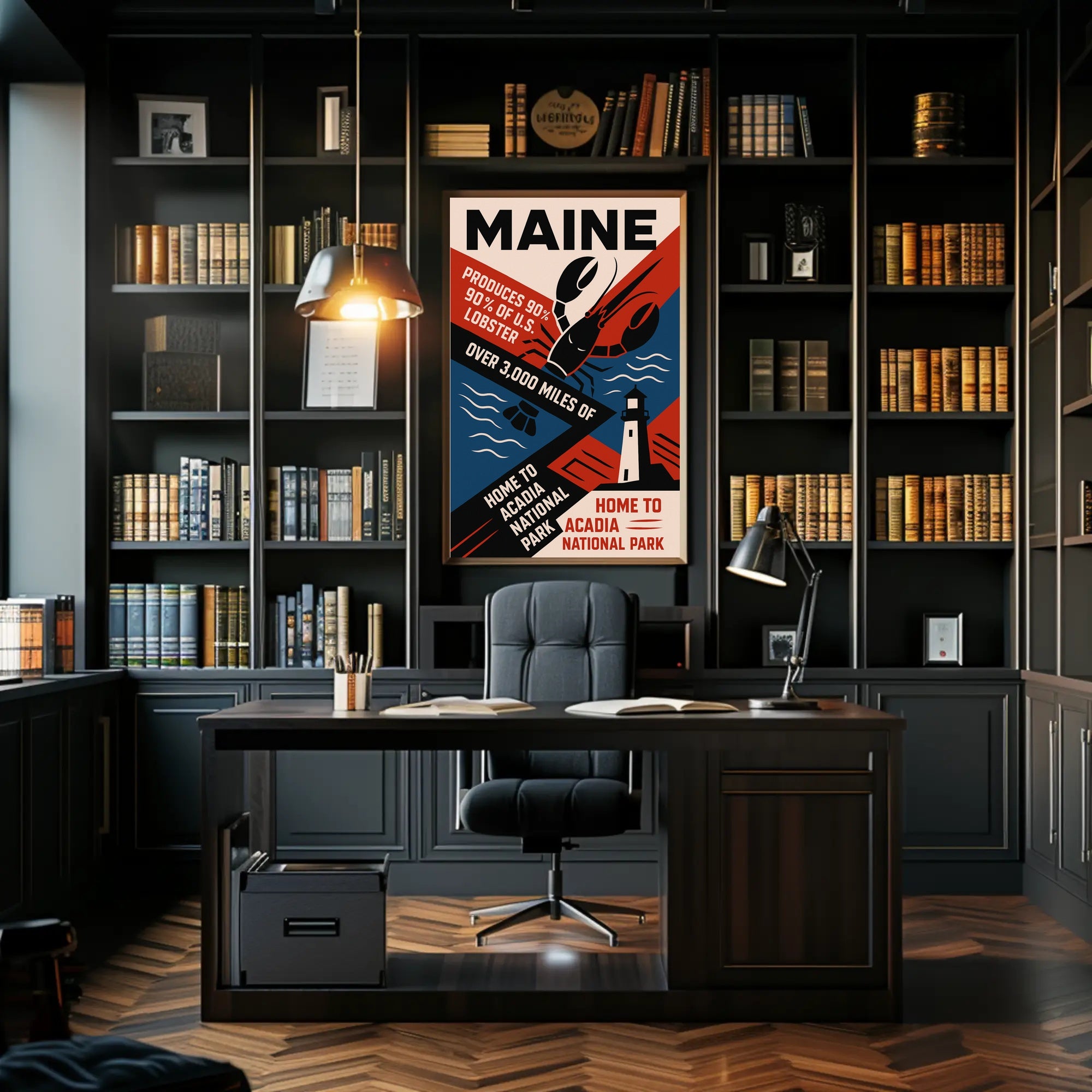 Maine The Lobster State Poster
