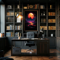 Cosmic Surrealism Alien Planet Art Poster