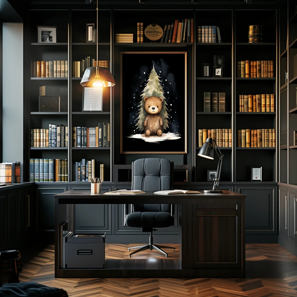 Cute Bear Winter Wonderland Watercolor Art Print