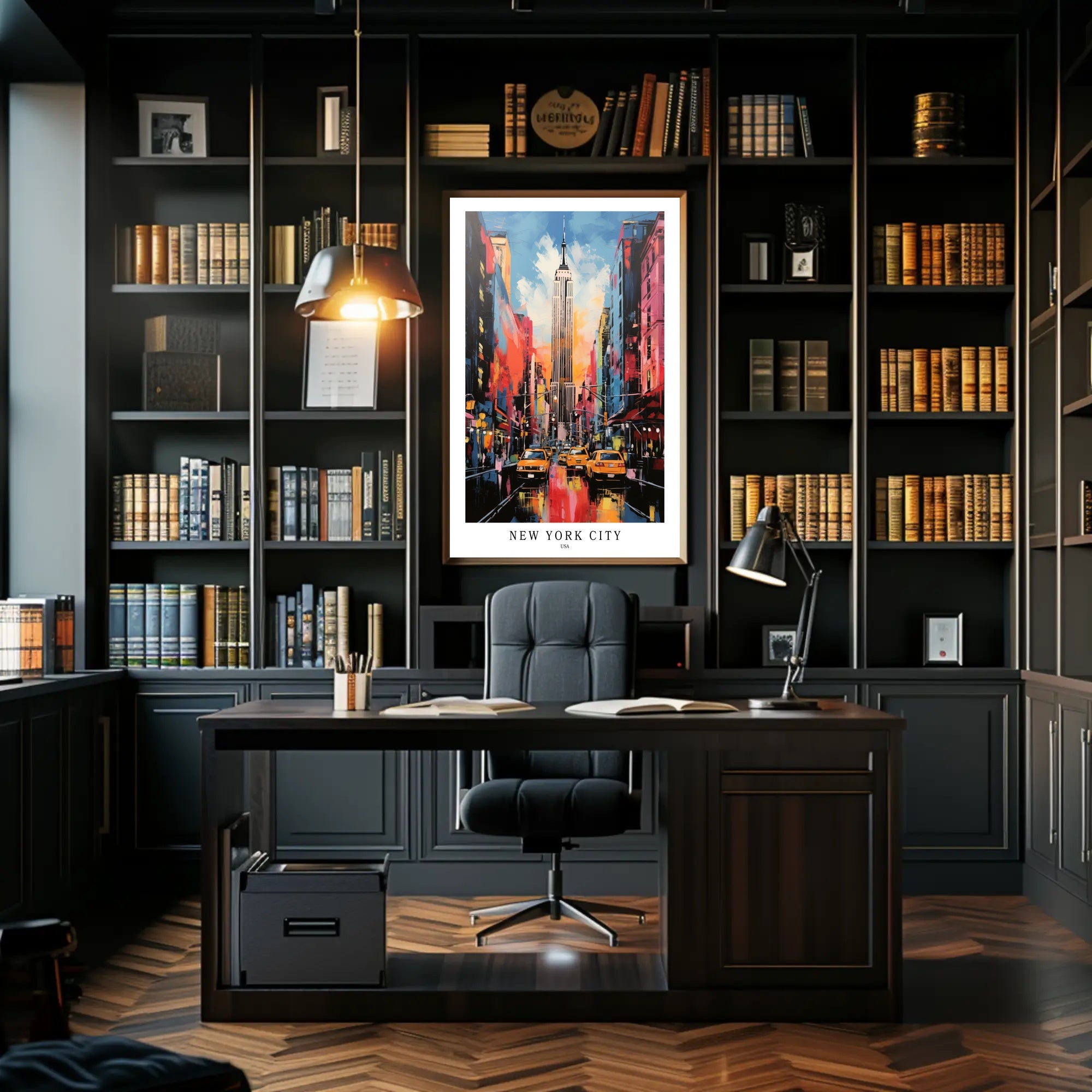 New York City Skyline Vibrant Urban Cityscape Poster PosterGoat