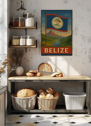 Belize Retro Travel Art Poster