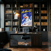 St. Moritz Skiing Poster PosterGoat