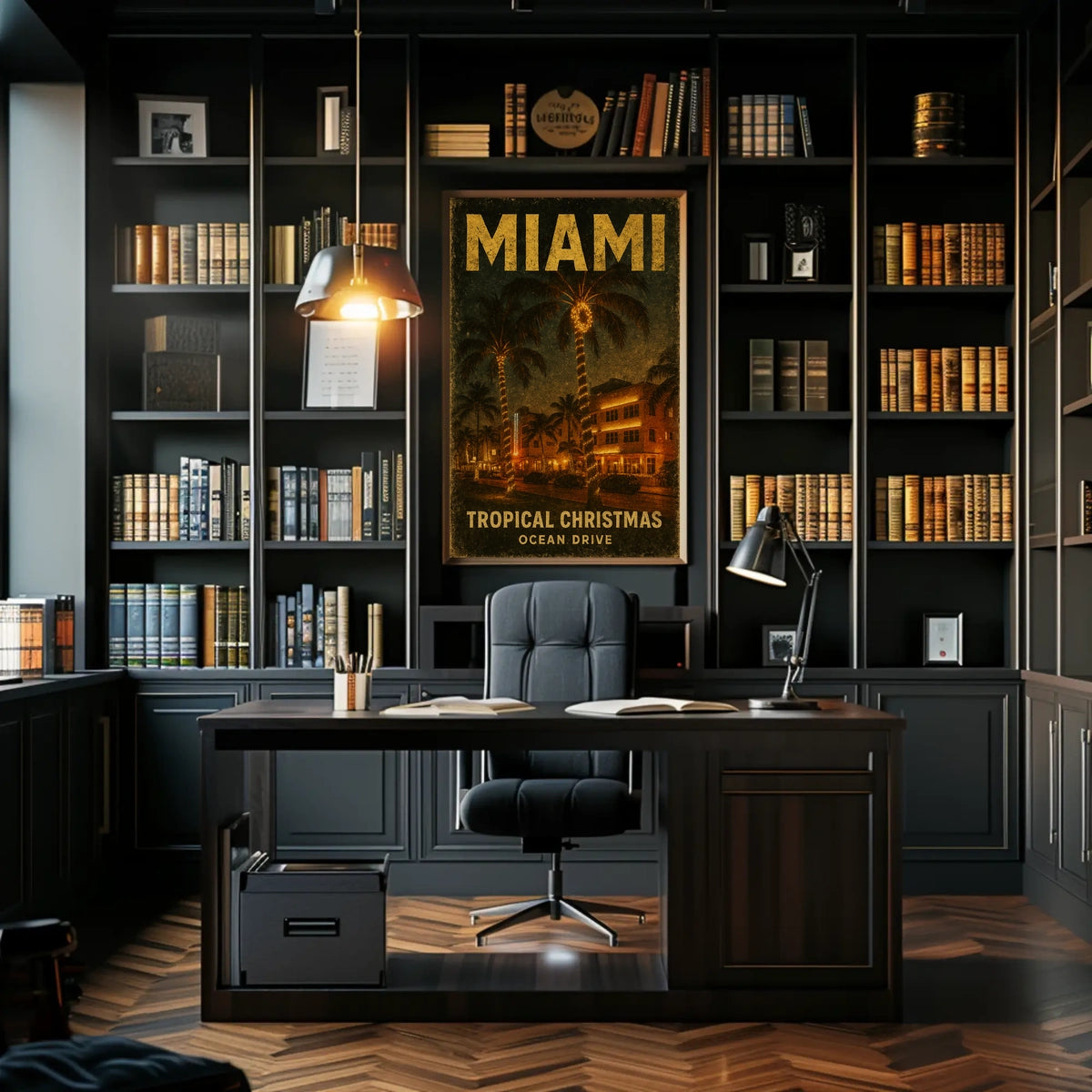 Miami Tropical Christmas Poster