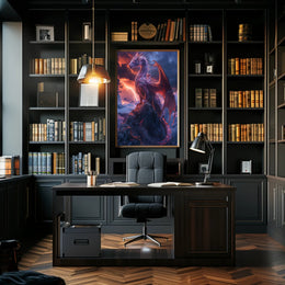 Majestic Dragon Over Stormy Peak Fantasy or Mythology Poster PosterGoat