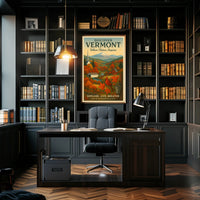 Vermont Scenic Travel Poster Vintage Nature Print