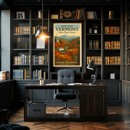 Vermont Scenic Travel Poster Vintage Nature Print