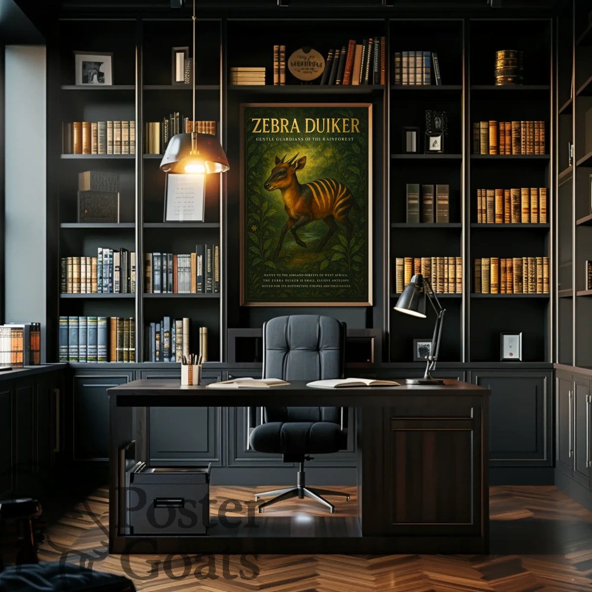 Zebra Duiker Rainforest Illustration Animal Poster