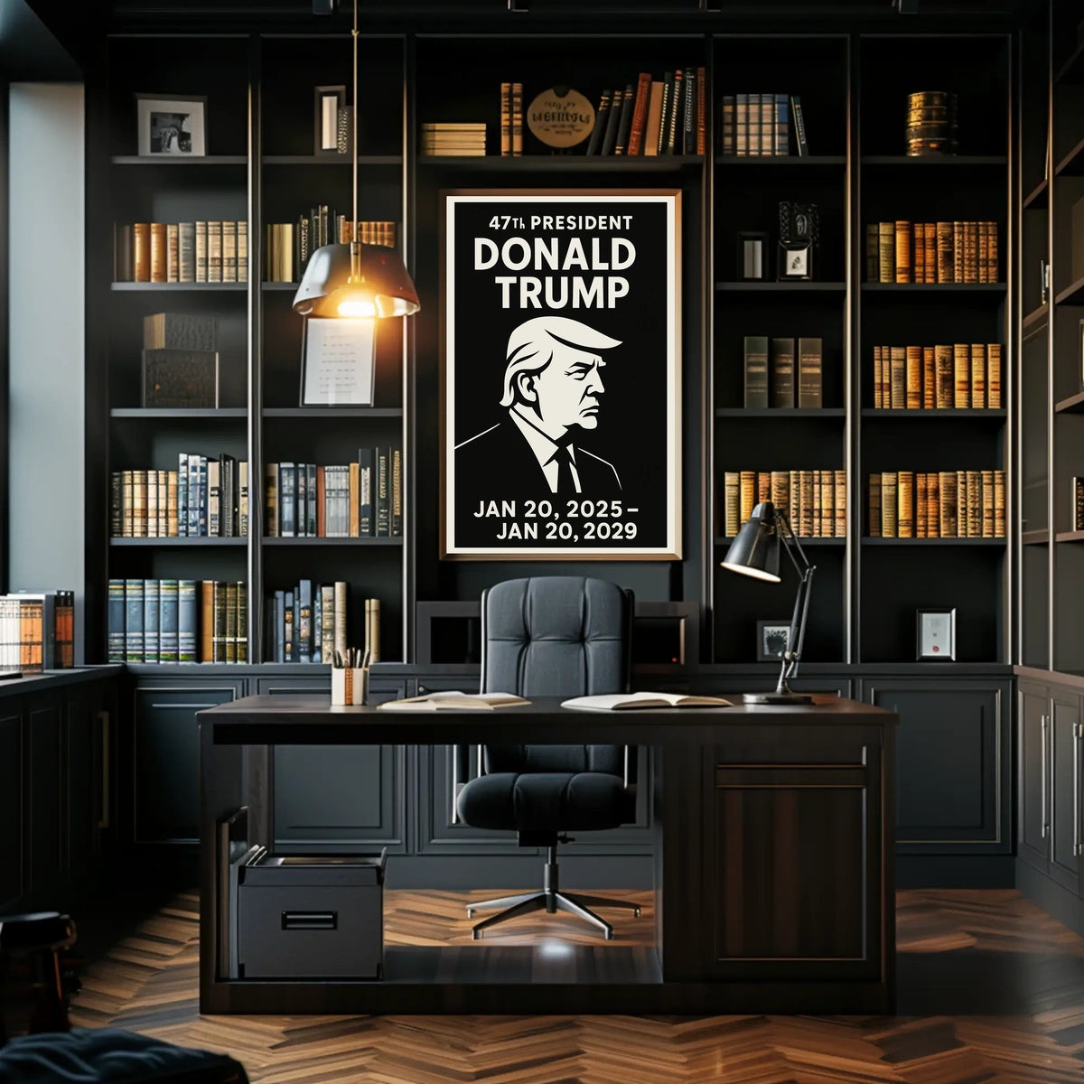 Donald Trump Legacy Power Minimalist Patriotic Iconic Leader Portrait Bold Timeless Poster