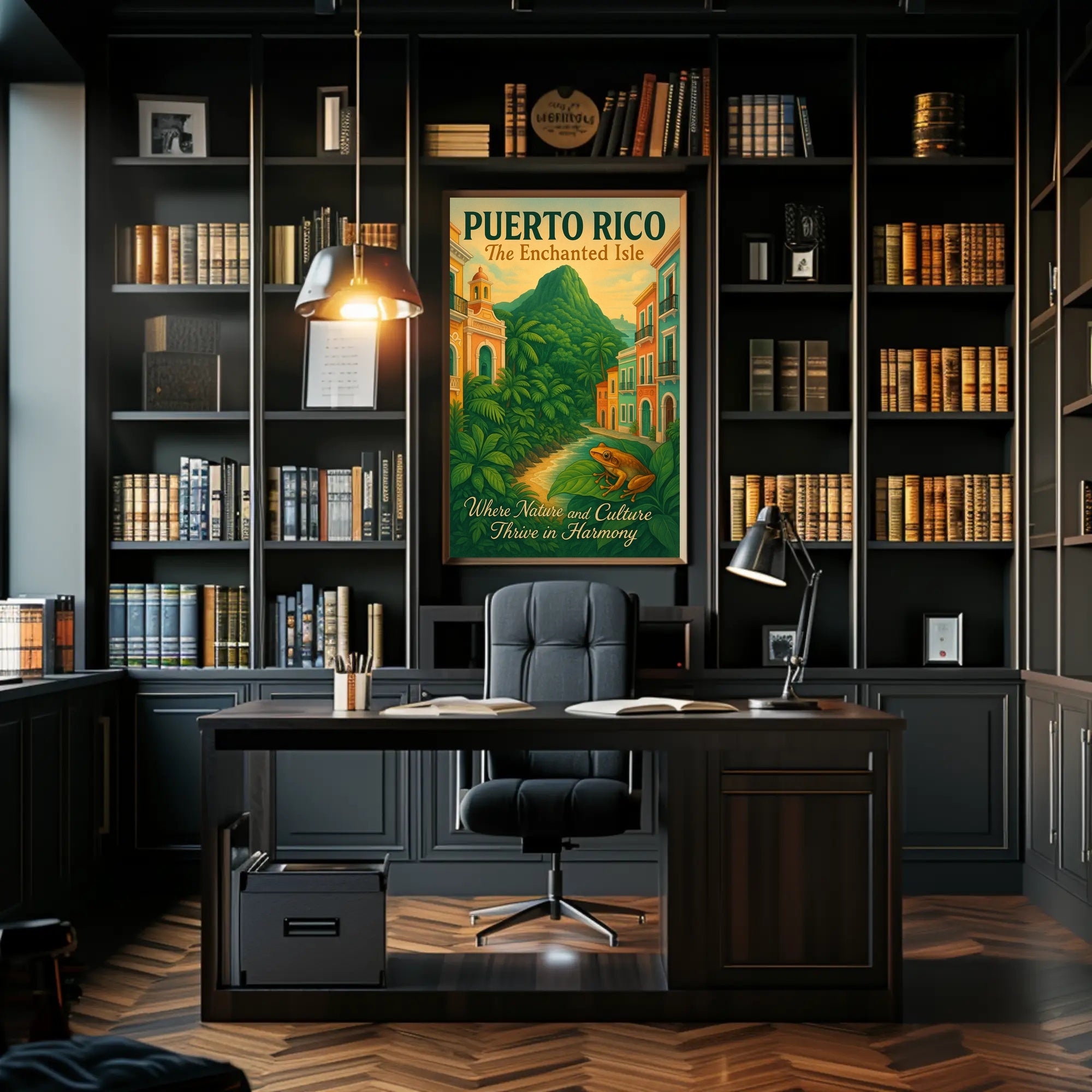 Puerto Rico Vintage Travel Poster: The Enchanted Isle