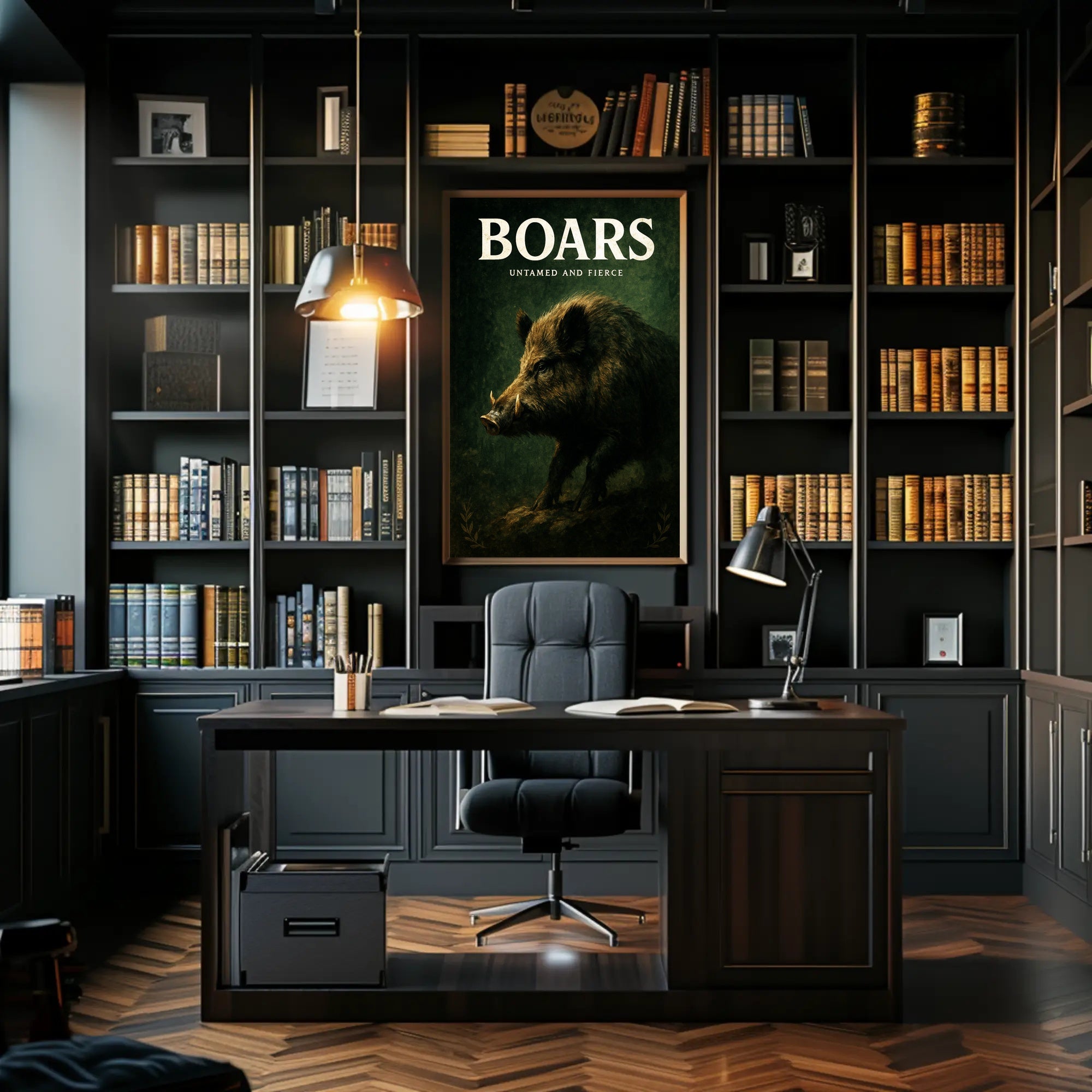 Boars Untamed and Fierce Poster PosterGoat