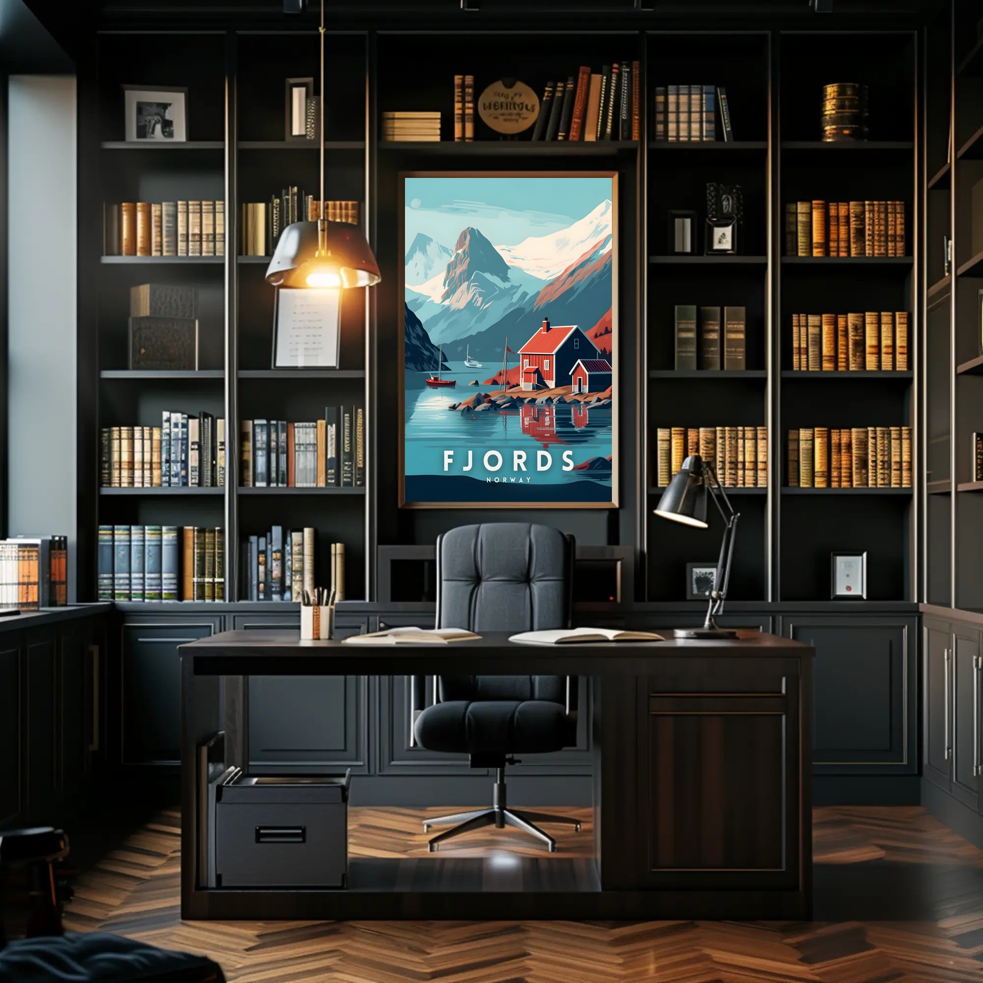 Norwegian Fjord Landscape Scenic Travel Poster